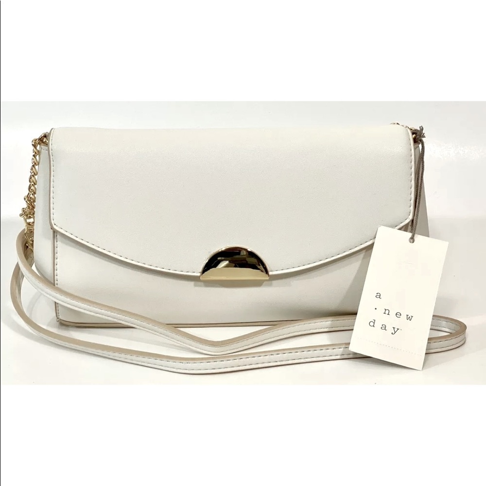 A New Day Clutch Crossbody Purse Bag White
